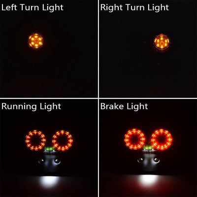 ZYTC LED 40W Motorrad Bremslicht hinten Blinker Kennzeichenbeleuchtung Halterung Schwarz 1, Schwarz