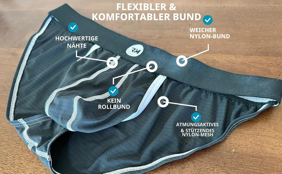 Echte Herren-Bikini-Unterwäsche – Ausbuchtungsbeutel – 1, 3 oder 6 Stück Netz-String-Bikini-Slips mi