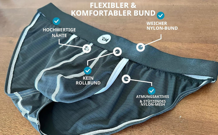 Echte Herren-Bikini-Unterwäsche – Ausbuchtungsbeutel – 1, 3 oder 6 Stück Netz-String-Bikini-Slips mi