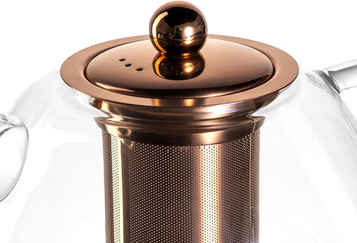 LEONARDO Tè per Te Teekanne mit herausnehmbarem Siebeinsatz - Teekessel aus Glas mit Deckel und Grif