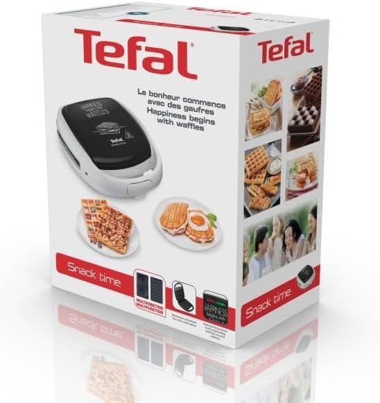 TEFAL SW341112 Snack Time Happiness Waffle Croque, Tellerspiele inklusive, Kontrollleuchte, Griffver