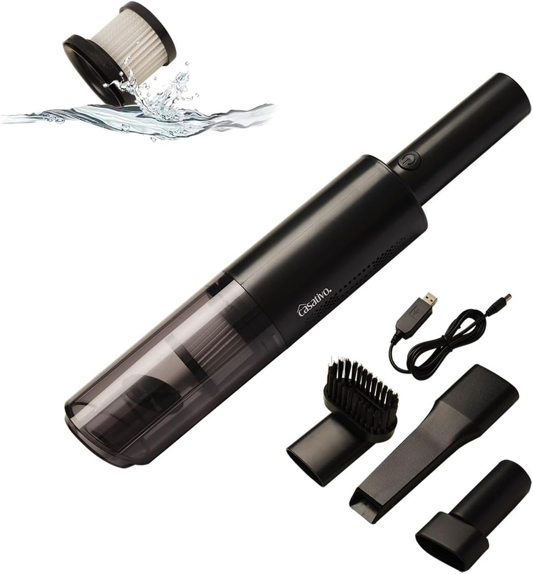 Moderner Profi Akku-Handstaubsauger mit HEPA-Filter, beutellos, Starke 6000 Pa, 120 W, USB für Zuhau