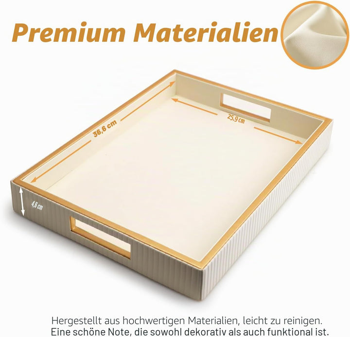 SANZIE Ledertablett, Schreibtisch-Aufbewahrung, Organizer, Premium-Serviertablett, dekoratives Table
