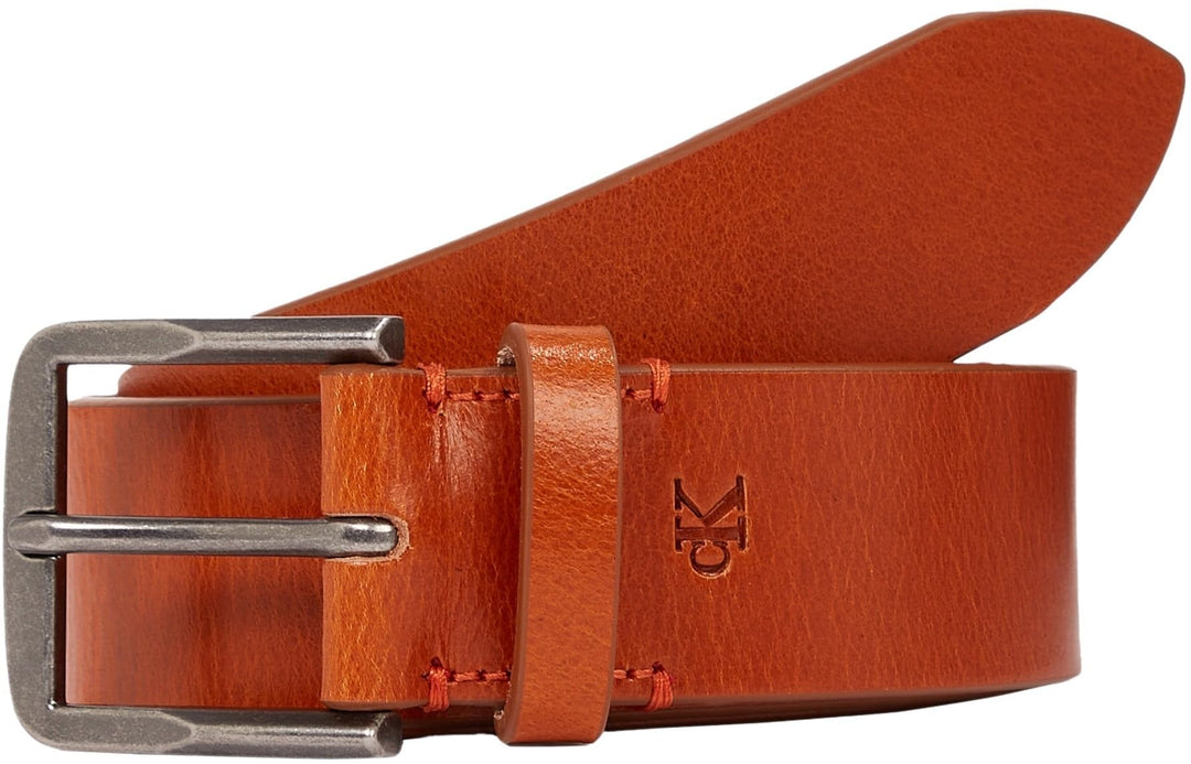 Calvin Klein Herren Gürtel Classic Flat aus Leder 105 Brown (Cognac), 105 Brown (Cognac)