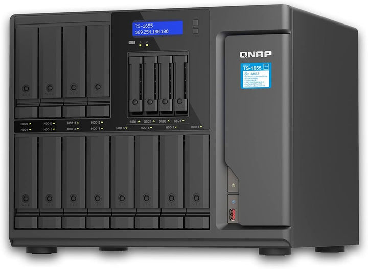 Qnap TS-1655-8G | 16-Bay, Intel Atom, 3X PCIe Gen3, 2.5 GbE NAS