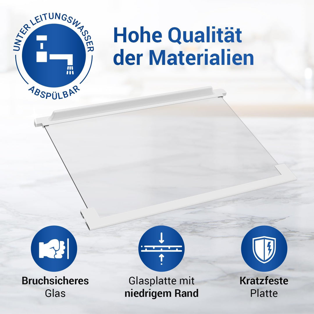 VIOKS Einlegeboden Kühlschrank 477x305mm Ersatz für AEG 225153106/3 Kühlschrank Glasplatte - Kühlsch