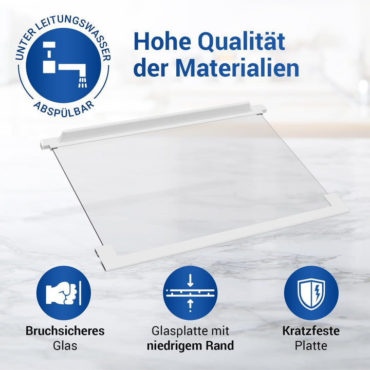VIOKS Einlegeboden Kühlschrank 477x305mm Ersatz für AEG 225153106/3 Kühlschrank Glasplatte - Kühlsch