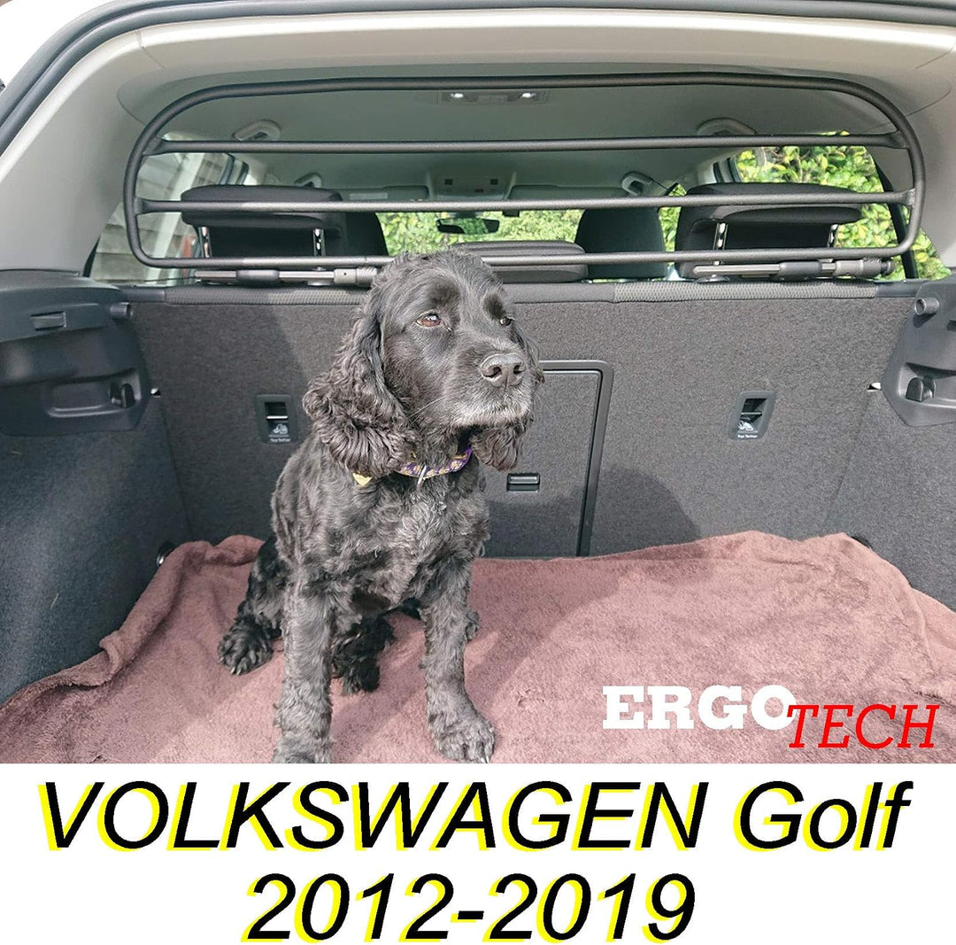 ERGOTECH Trenngitter Hundegitter für Volkswagen Golf (2012-2019) RDA65HBG-XS, für Hunde und Gepäck