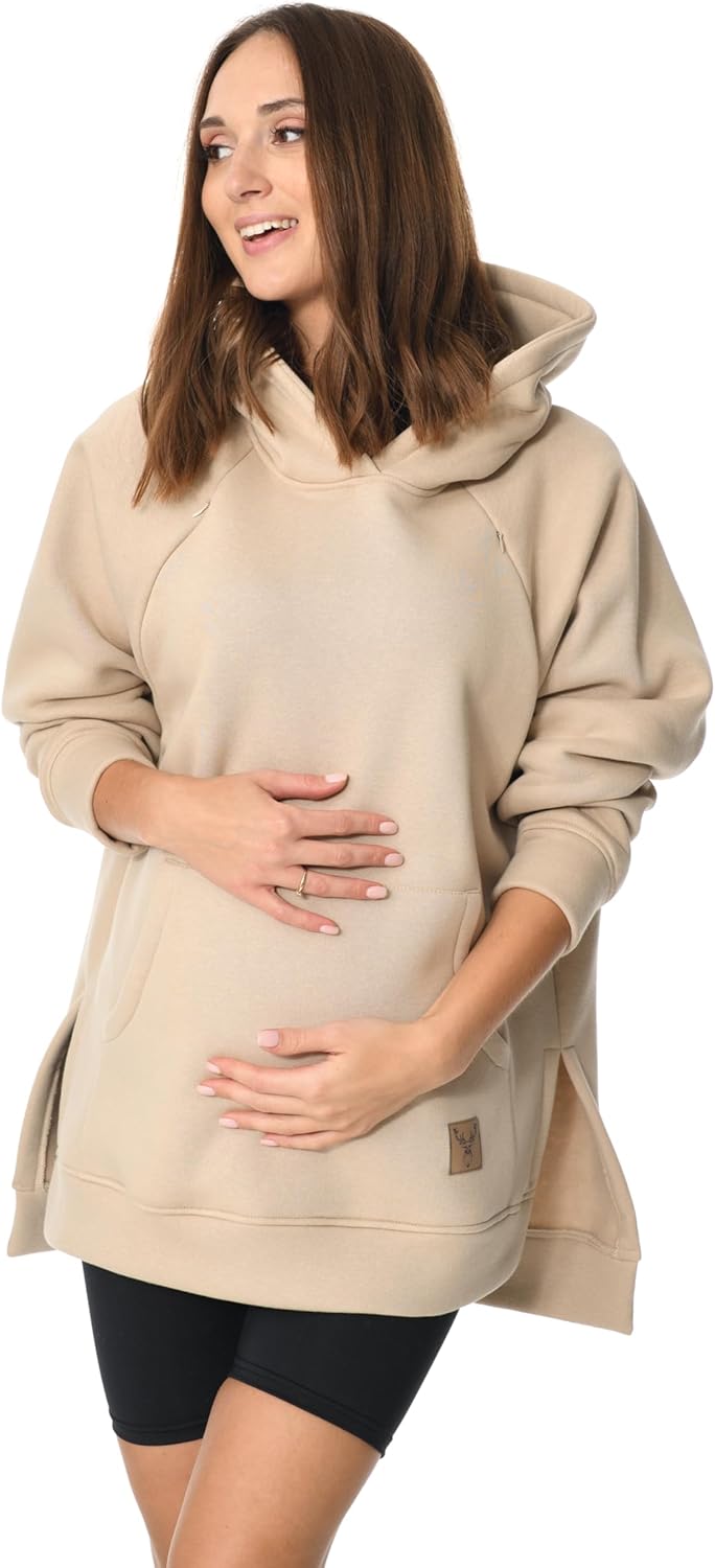 MijaCulture Umstandsmode 2in1 Stillpullover & Umstandspullover Stilltop Stillpulli Stella M014 L-XL