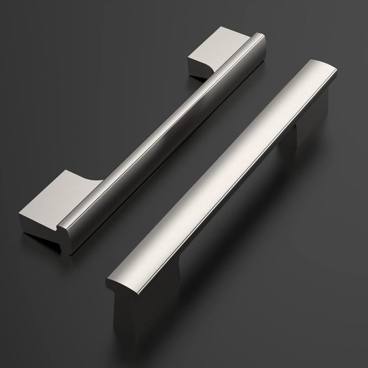 Amerdeco 10 Stück Möbelgriffe Gebürsteter Nickel 128mm Lochabstand Schubladen Griffe für Küchenschrä