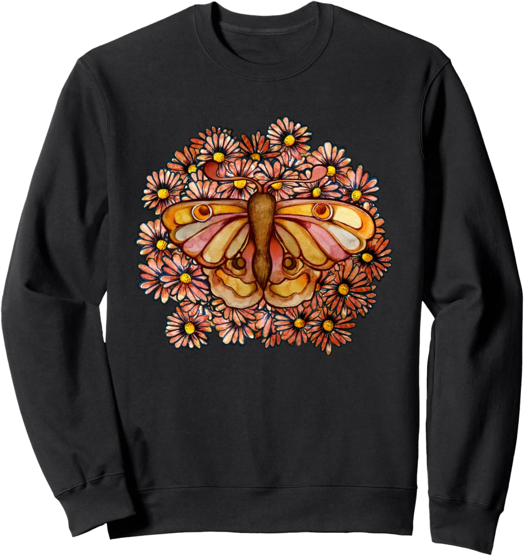 Autumn Daisy Moth Herbstmotte Braune Motten Sweatshirt