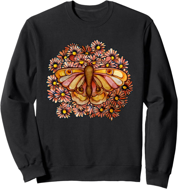 Autumn Daisy Moth Herbstmotte Braune Motten Sweatshirt