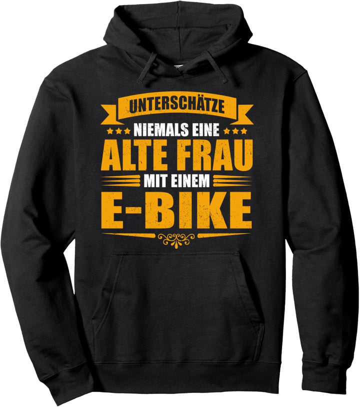 E-bike Senioren Ruhestand Freizeit Radfahrer Pullover Hoodie