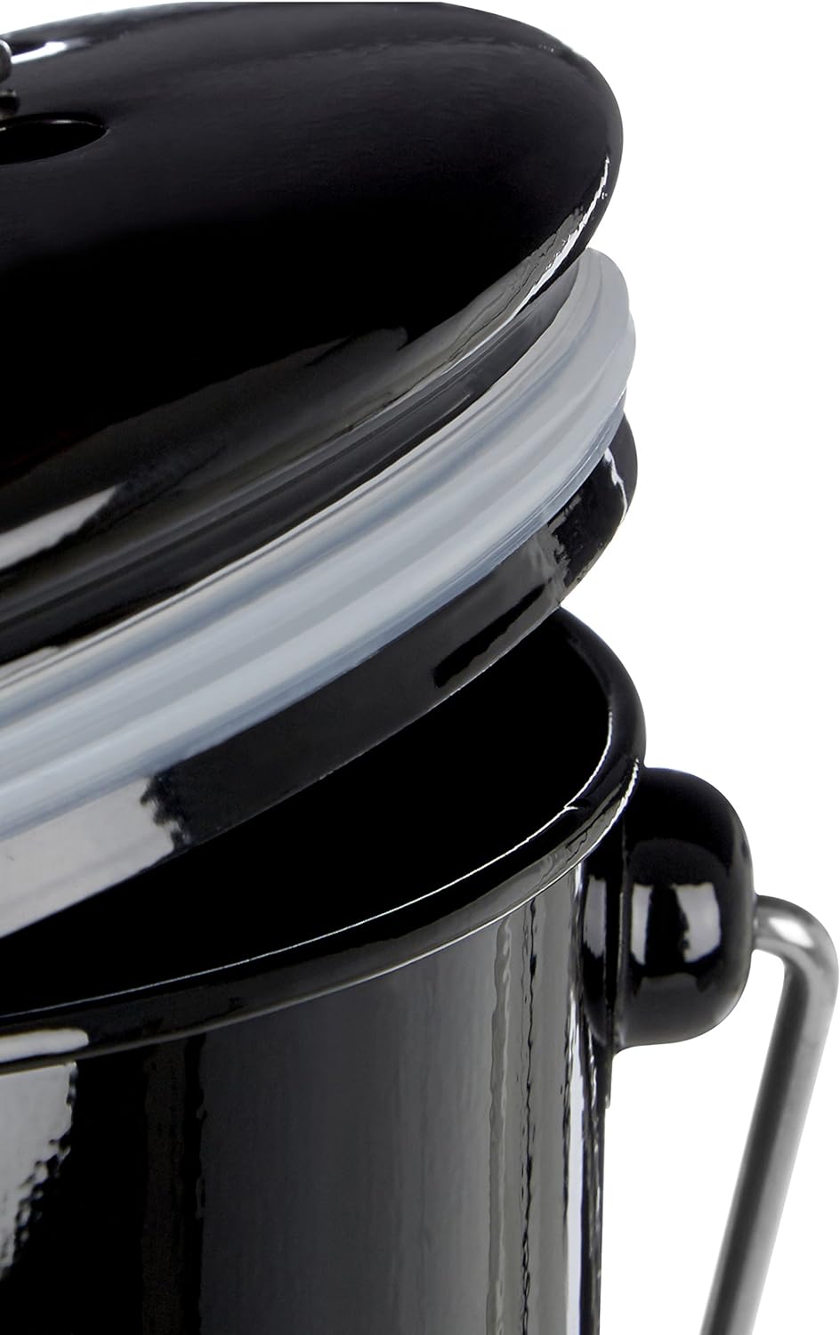 Premier Housewares 0510019 Komposteimer mit Tragegriff Ø14 x H22 cm, Schwarz, Schwarz