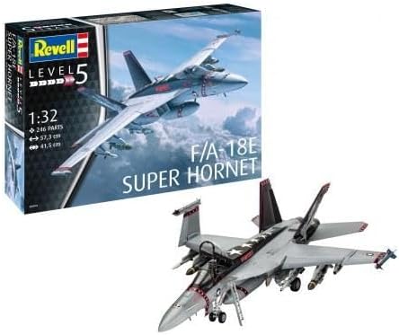 Revell Modellbausatz Flugzeug 1:32 - F/A-18E Super Hornet im Massstab 1:32, Level 5, originalgetreue