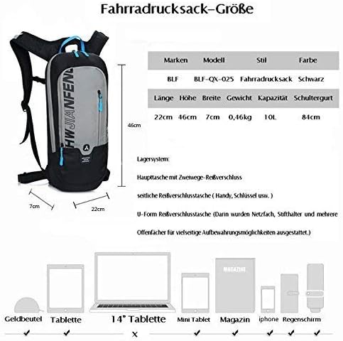 WINDCHASER Kleiner Fahrradrucksack Trinkrucksack Wasserdicht Rucksäcke für Wandern Klettern, Fahrrad
