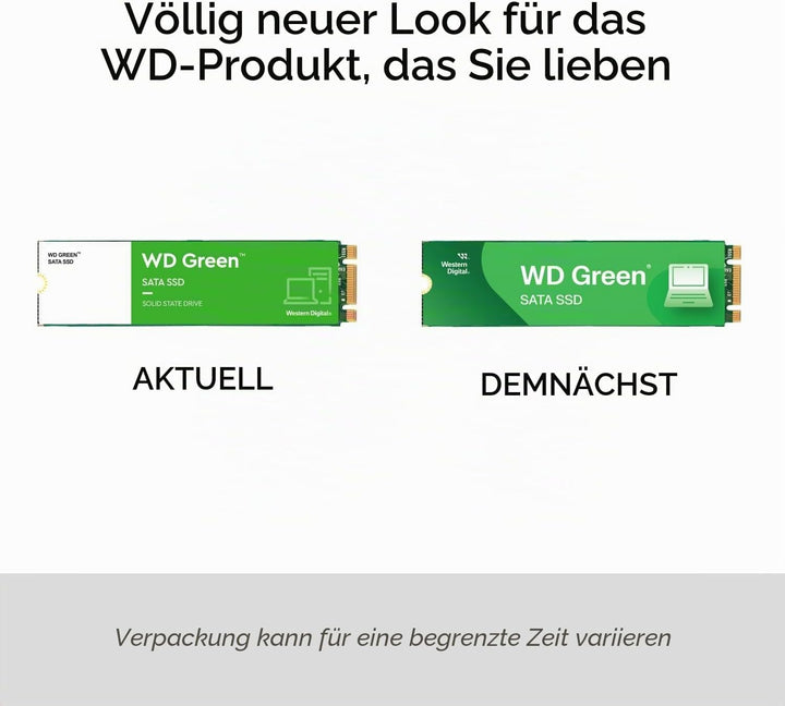 WD Green SATA SSD interne SSD 480 GB (M.2 2280 Modul für den Einsatz in Laptops und Desktop PCs, SLC