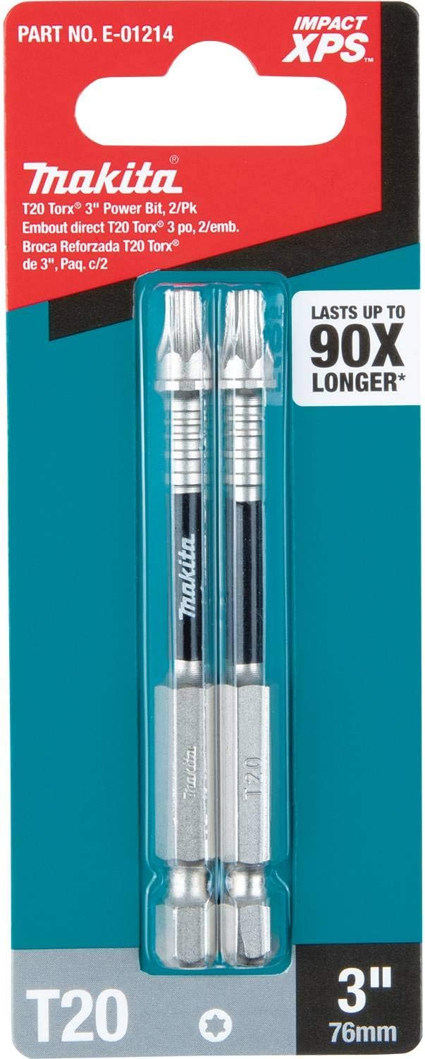 Makita E-01214 Impact XPS T20 Torx 3" Power Bit, 2/pk 2/pk T20, 2/pk T20