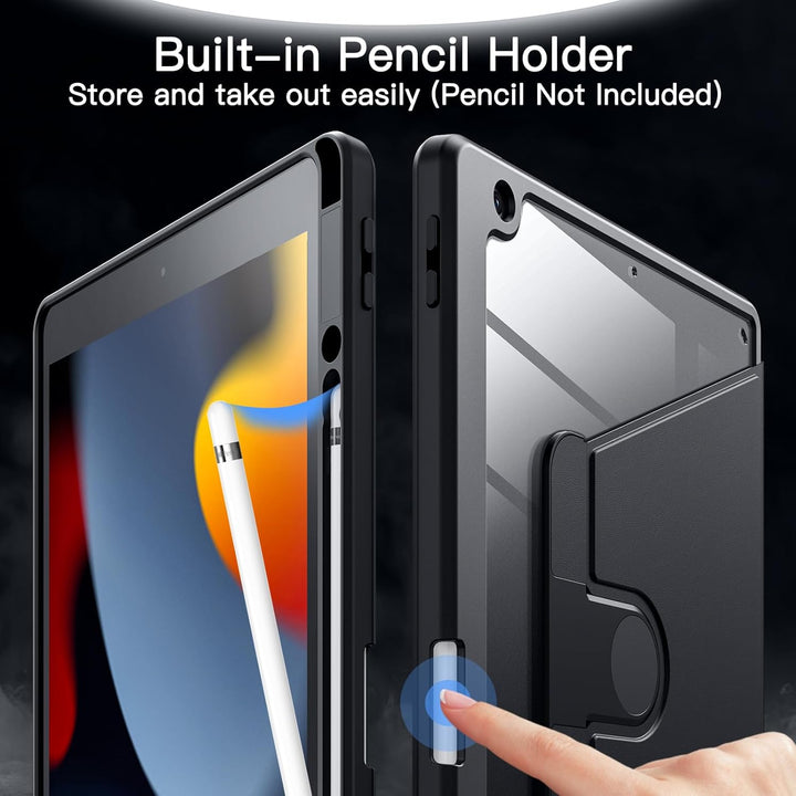 JETech Rotierende Hülle für iPad 9/8/7 (10,2 Zoll, Modell 2021/2020/2019, 9./8./7. Generation) mit S