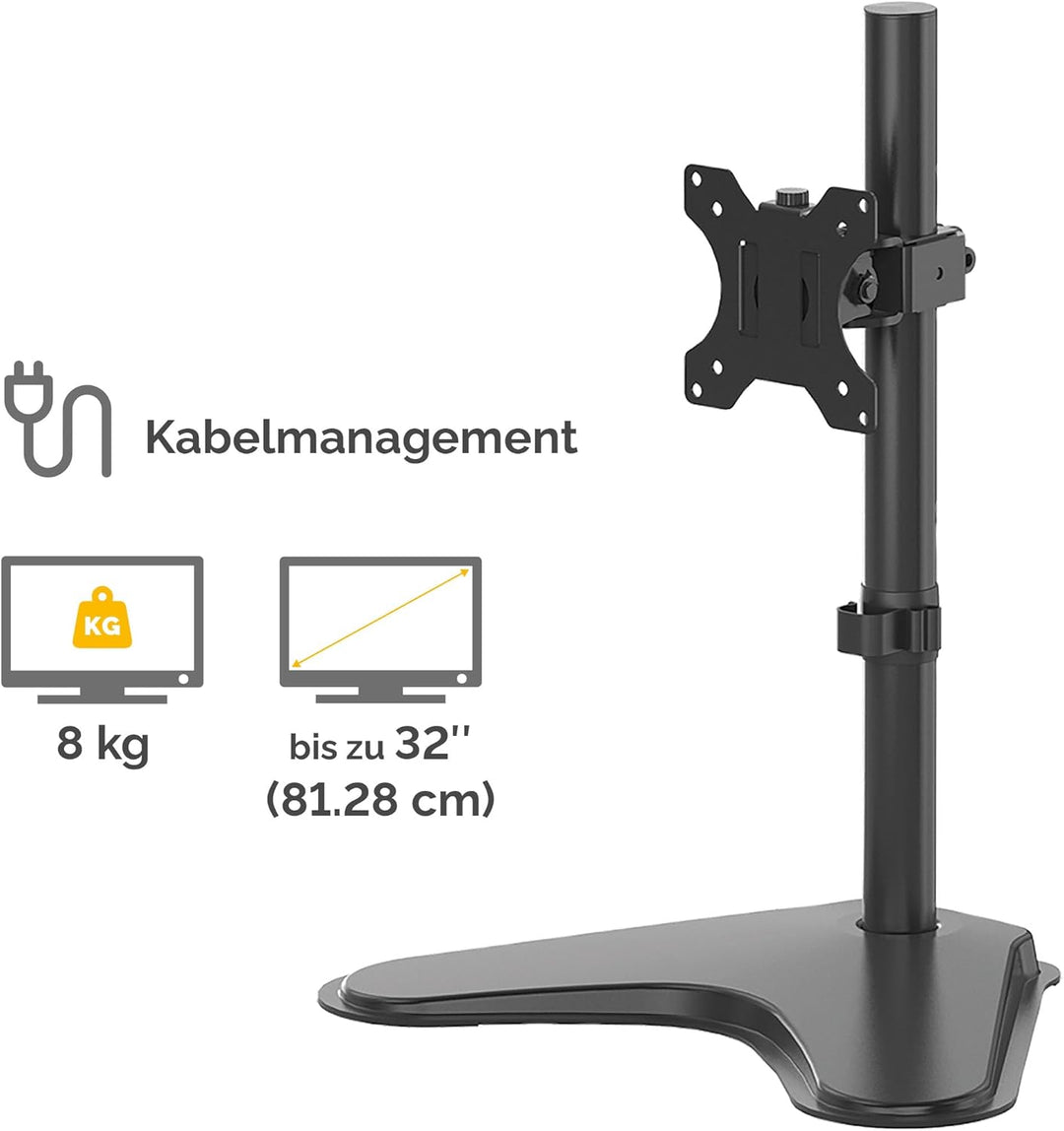 Fellowes Monitorarm Seasa mit Standfuss - höhenverstellbar - ergonomisch - für 1 Monitor bis 81,28 c