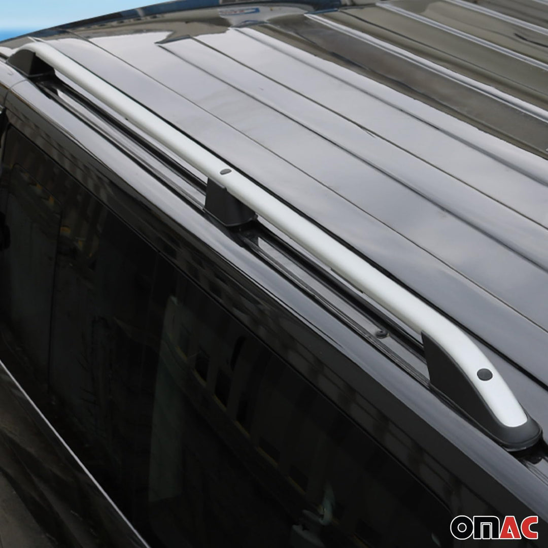 OMAC Dachreling Dachgepäckträger kompatibel mit Nissan NV200 2010-2024 Aluminium Silber 2X, Elegance