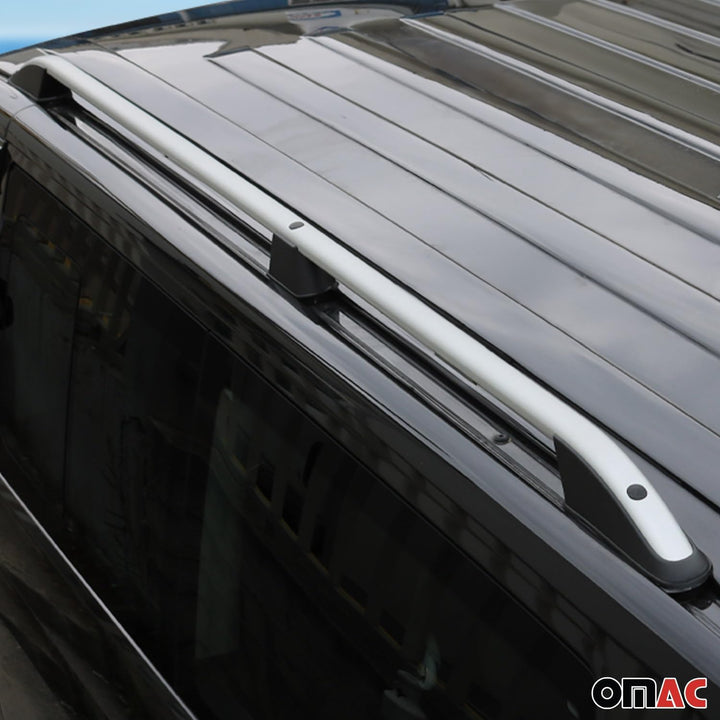 OMAC Dachreling Dachgepäckträger kompatibel mit Nissan NV200 2010-2024 Aluminium Silber 2X, Elegance
