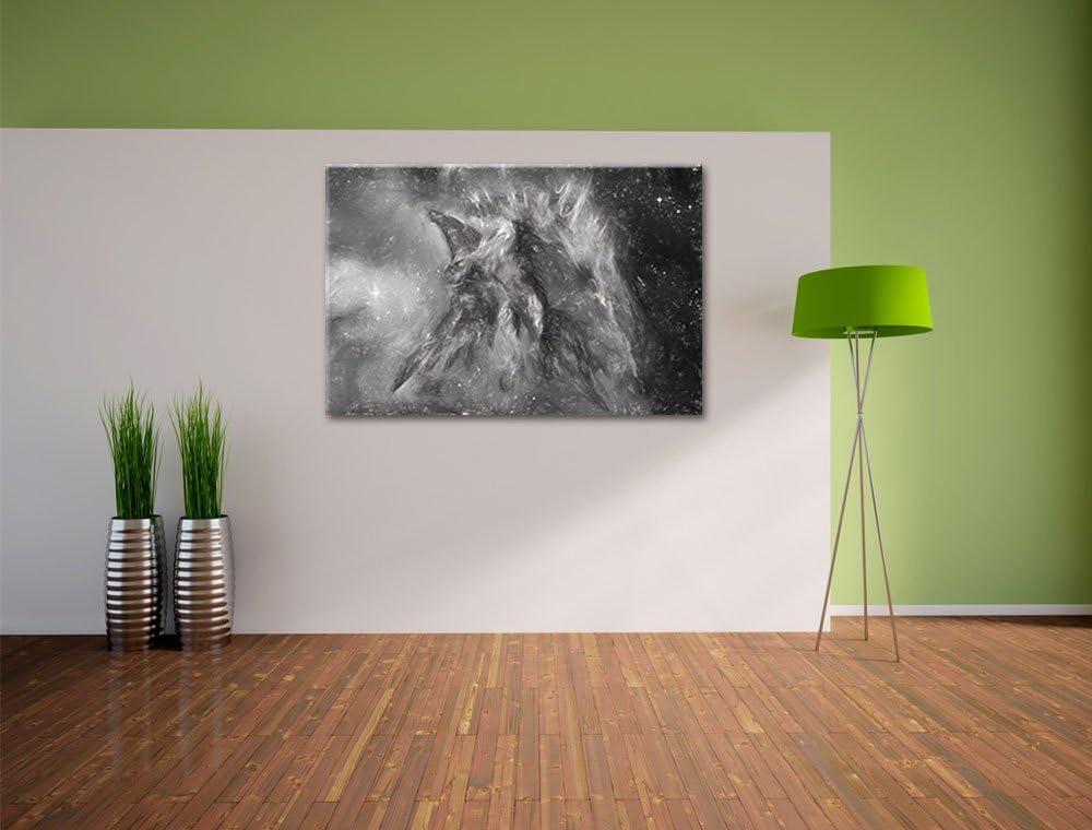 Pixxprint Feuriger Adler als Leinwandbild/Grösse: 100x70 cm/Wandbild/Kunstdruck/fertig bespannt, 100