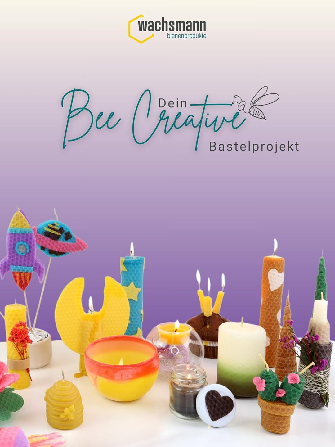 Wachsmann 20 Bienenwachsplatten aus Deutschland, buntes Set "Farbenzauber", Wachsplatten 20 x 15 cm,