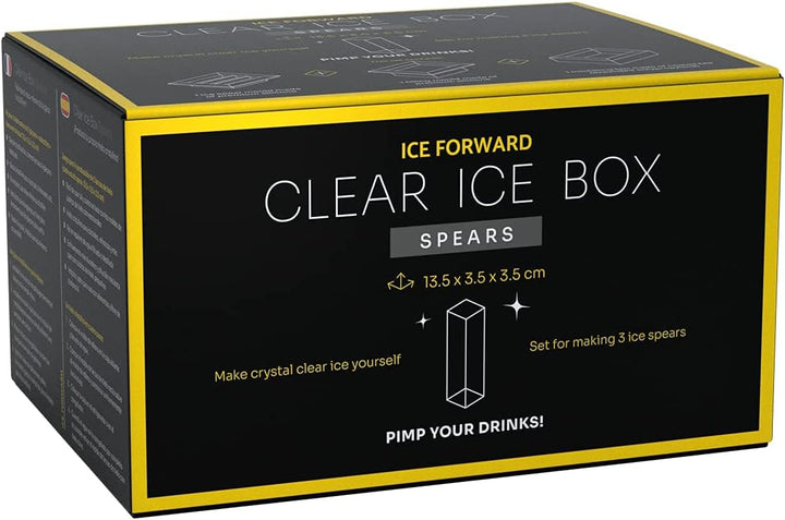 Clear Ice Box Spears | Eisbox mit Eisstangenform für 3 grosse, klare Eisstangen | je 13,5 x 3,5 x 3,