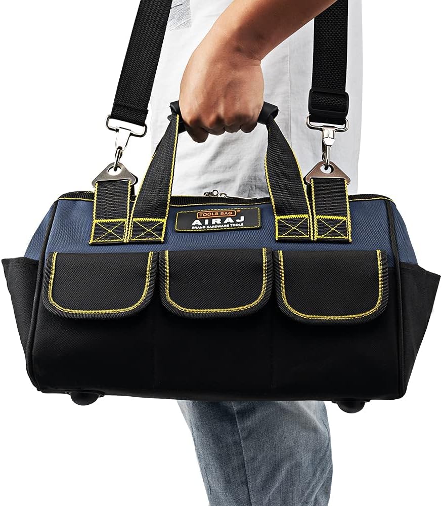 AIRAJ Werkzeugtasche, Pro Kleine Werkzeugtaschen (36×21×26cm),aus 1680D Polyester,mit 14 Multi-Tasch