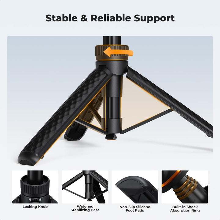 K&F CONCEPT Selfie Stick, Ein-Klick-Ausklappfunktion, 175g ultraleichtes Handy stativ, ausziehbar bi