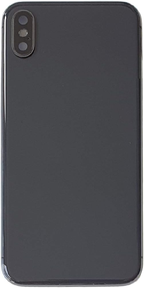 Smartex® Backcover aus Glas + Rahmen kompatibel mit iPhone X | Rückseite Cover + Frame (Space Grau)