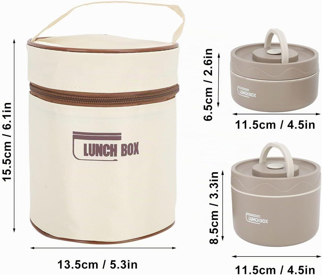 TOPINCN Isolierter Lunchbehälter aus Edelstahl 304 mit Thermobeutel, Versiegelte Lunchbehälter für L
