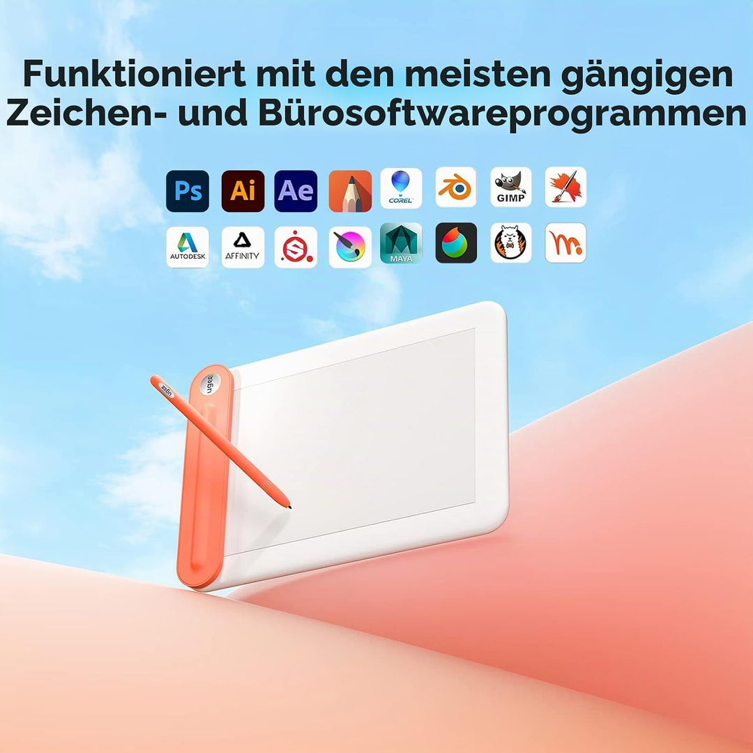 UGEE Grafiktablett Kabellos Bluetooth Q8W, 8 Zoll unterstützt Zeichentablett Wireless-Verbindung, mi