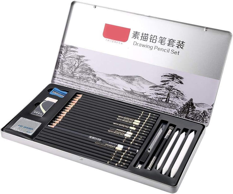 Hztyyier 29Pcs Zeichenset Professionell, Sketching Pencils Set, Bleistifte Zeichnen, Sketching Set m