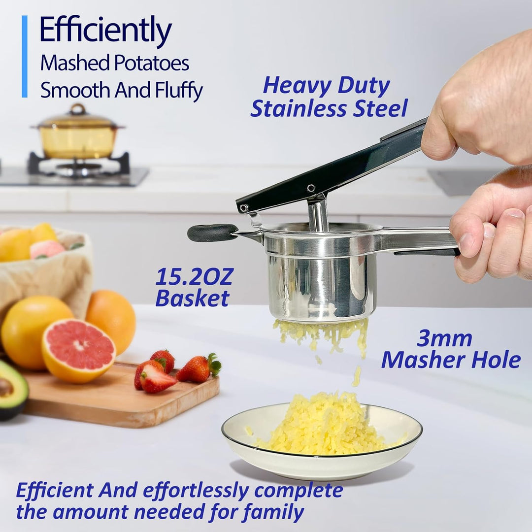 Kartoffelpresse, effizient, gross, 425 ml, für flauschige Kartoffelpüree mit extra Loch, robuste Kar