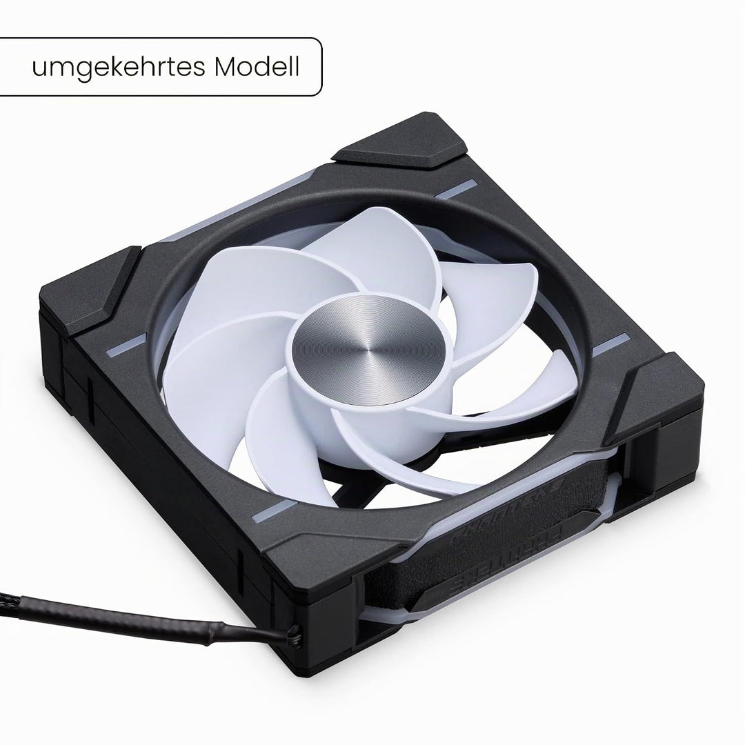 PHANTEKS D30 PWM Reverse Airflow D-RGB Lüfter - 120mm, schwarz 1 Stück - Reverse Black, 1 Stück - Re