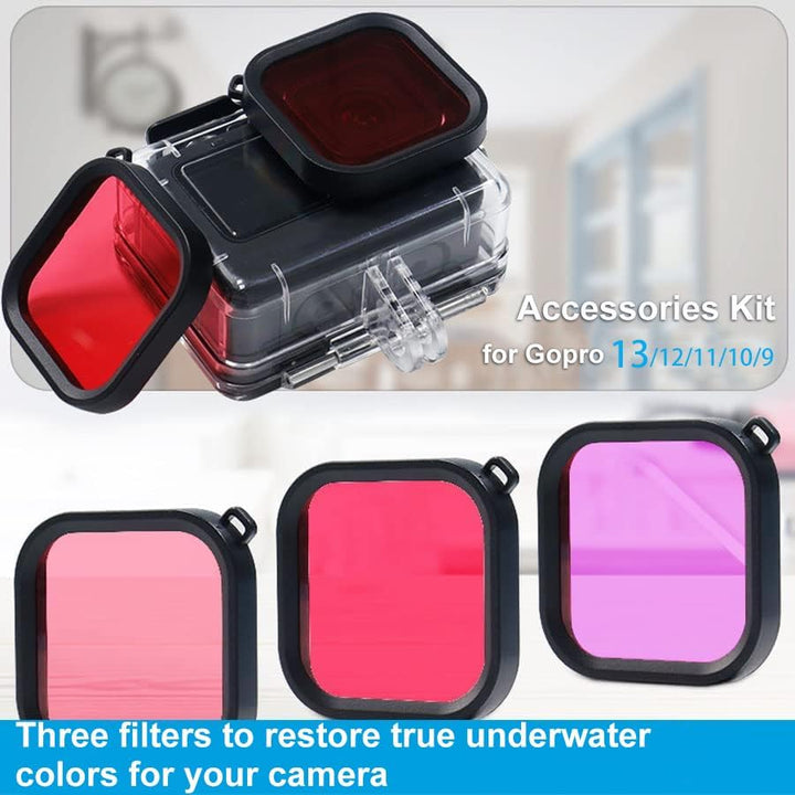 Zubehör Set Bundle für GoPro Hero 13 Black Kit, BMUUPY Wasserdicht Schutzhülle Wasserdicht Gehäuse S