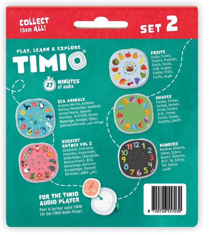 TIMIO Disc Set #2: 5 Audio-Discs für den TIMIO Player | Zahlen Lernen, 96 Kinderlieder Vol. 2, Meere