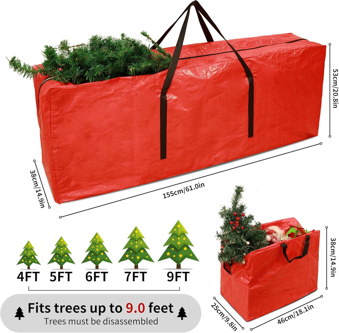 Funshot 3 Stück Weihnachtsbaum Aufbewahrungsbeutel mit 2 Weihnachtsdekoration Taschen grosse grüne W