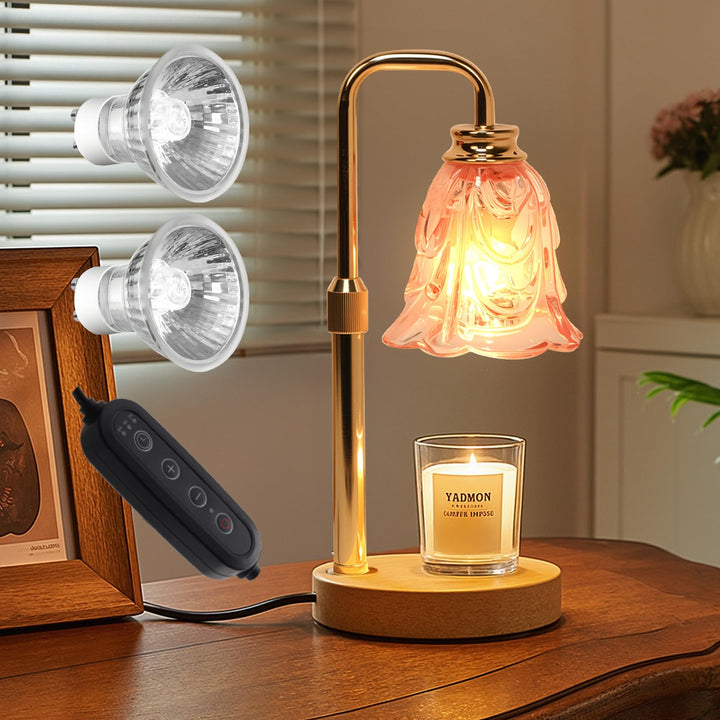 Candle Warmer Lamp with Timer Electric Adjustable Height Candle Warmer Dimmable Wax Warmer Lamp Jar