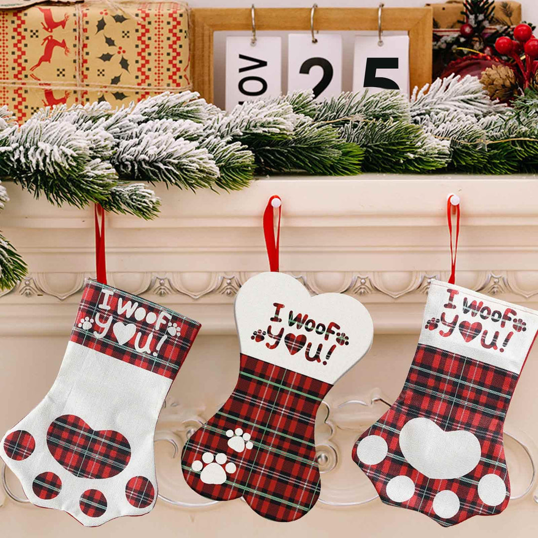 HOOPOE Nikolausstrumpf Personalisiert,Weihnachtsstrumpf Gross,3 Stück Nikolausstiefel zum Befüllen,K