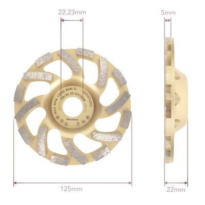 PRODIAMANT Diamant-Schleiftopf 125 mm x 22,2 mm Turbo ST81 Diamantschleifscheibe Beton Naturstein Pr