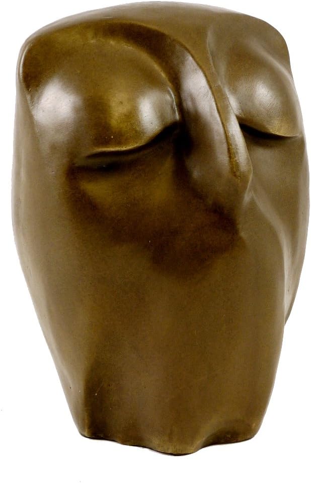 Moderne Kunst - Bronzeskulptur - Ruhende Eule - signiert von Milo - Eulen Skulptur - Bronzefigur Eul