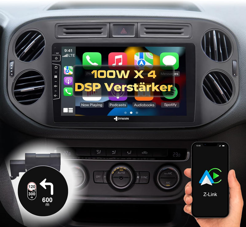 DYNAVIN Android Autoradio Navi für VW Golf 5 Plus | Tiguan 2007-2016, mit 4 * 100W DSP Verstärker |