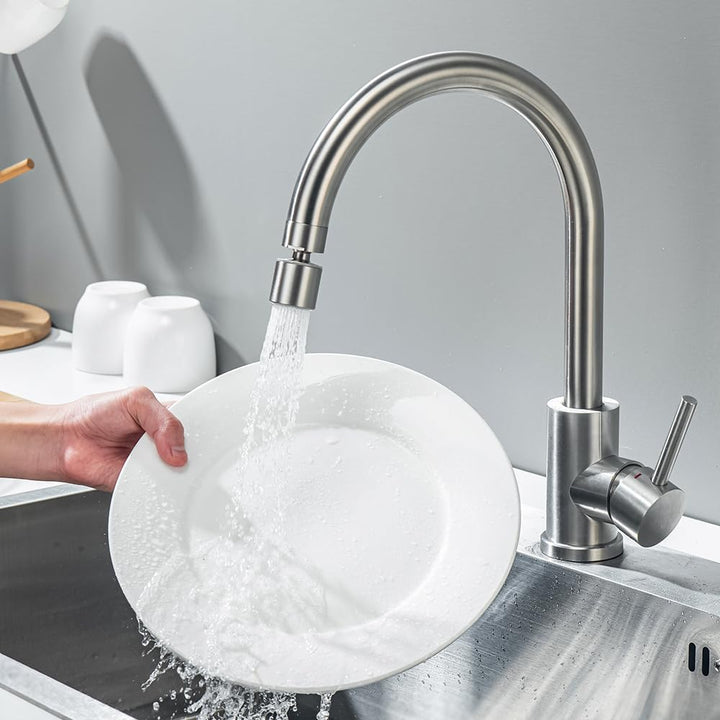 ONECE Küchenarmatur mit 2 Modi Brause, Wasserhahn Küche Hochdruck Spültischarmatur aus Edelstahl, 36