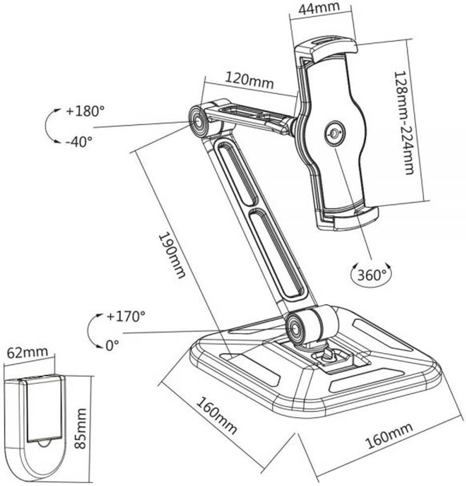 InLine 23154A Tablet Halterung für Wand- oder Tischmontage, universal für 4,7"-12,9"
