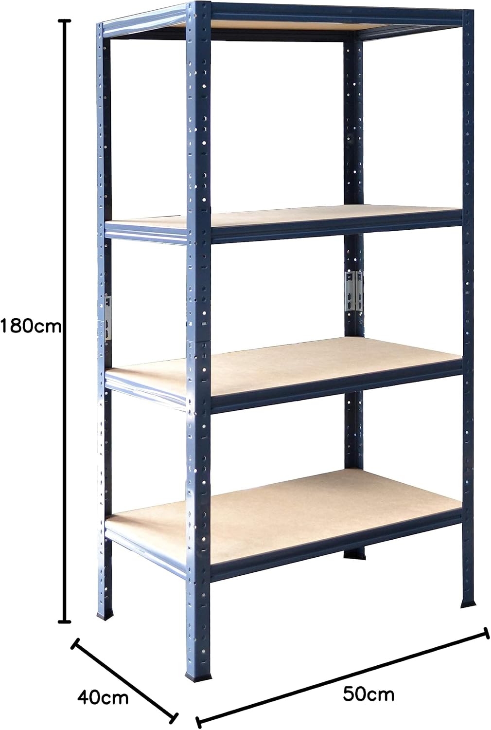 shelfplaza Home 180x50x40 cm Schwerlastregal in blau mit 4 Böden und 175 kg Traglast pro Boden H: 18