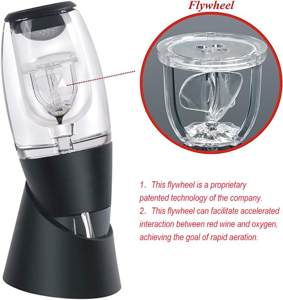Weinbelüfter Rotwein Dekanter Set, Weinausgiesser Belüfter mit Ständer Weindekanter by US Sense (Dek