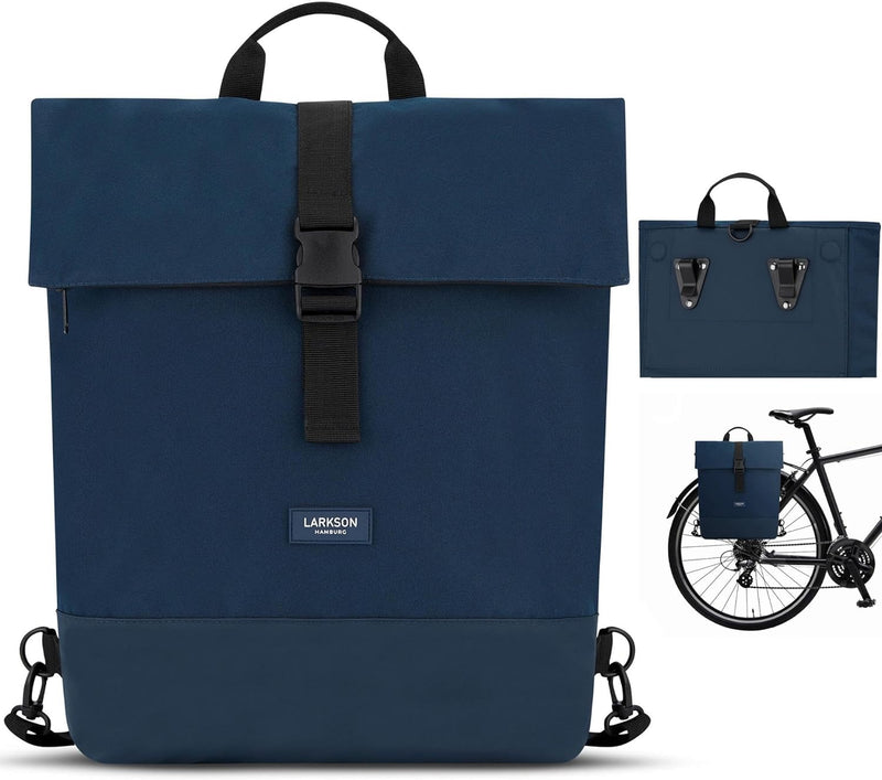 LARKSON Fahrradtaschen für Gepäckträger Damen & Herren Dunkelblau - Tammo Bike - 2 in 1 Fahrrad Tasc